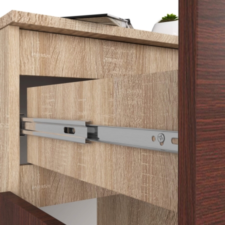 Komoda do sypialni, drzwi, szuflada, NOAH, 80x40x99 cm, dąb sonoma, wenge, mat