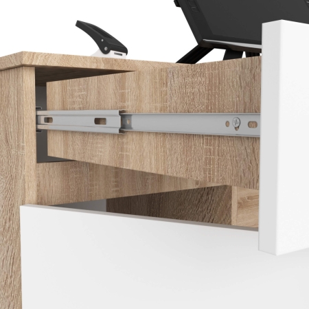 Biurko komputerowe, biurowe, TARON, 135x50x77 cm, dąb sonoma, biel, mat