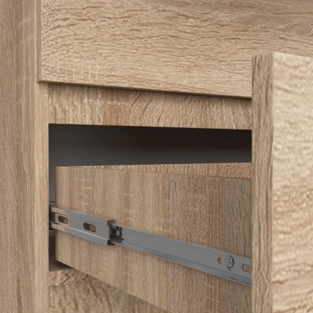 Komoda do sypialni, 10 szuflad, STILO, 160x40x121 cm, dąb sonoma, mat