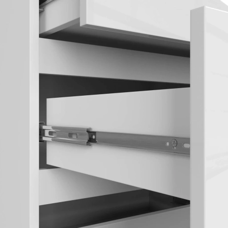 Komoda do salonu, sypialni, STILO, 10 szuflad, 120x40x121 cm, biel, połysk