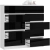 Komoda do salonu, sypialni, STILO, 10 szuflad, 120x40x121 cm, biel, czarny, połysk