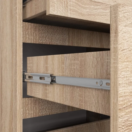 Komoda do salonu, sypialni, STILO, 10 szuflad, 120x40x121 cm, dąb sonoma, mat