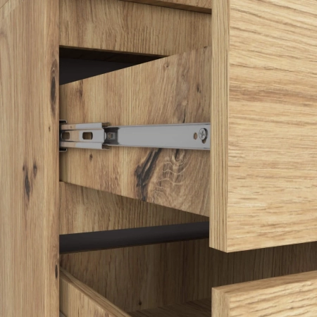 Szafa do sypialni, 2 szuflady, lustro, DORMI, 90x51x180 cm, dąb artisan, mat