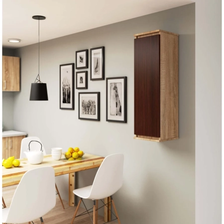 Szafka wisząca, witryna, LORA, 30x30x99 cm, dąb sonoma, wenge, mat
