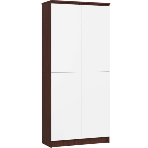 Regał do biura, domu, zamykany, ZORIN, 80x35x180 cm, wenge, biel, mat