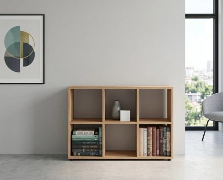 Regał otwarty do pokoju, ETAP, 100x30x66 cm, dąb, mat