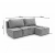 Narożnik rozkładany, lewy, plusz, TESSA, 202x145x92 cm, beżowy