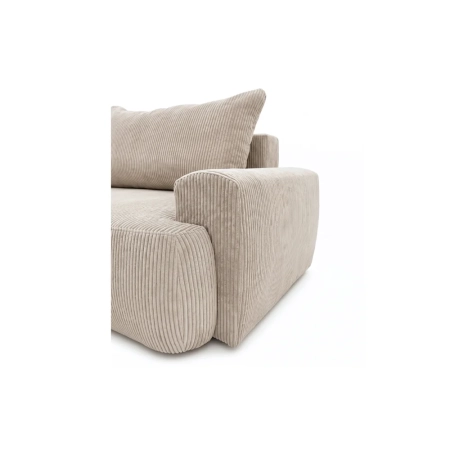 Kanapa z funkcją spania, sztruks, CORANO, 239x102x93 cm, beżowy