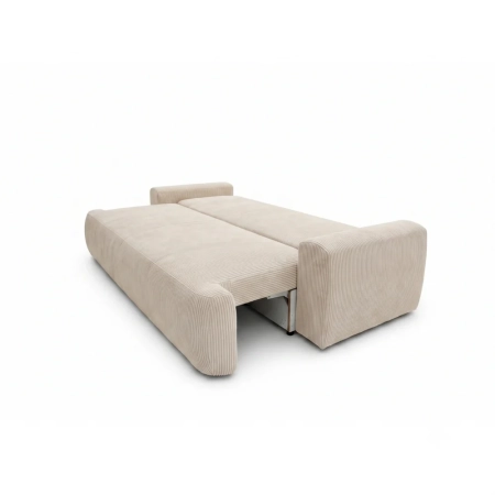 Kanapa z funkcją spania, sztruks, CORANO, 239x102x93 cm, beżowy
