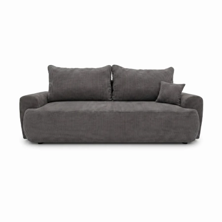 Kanapa z funkcją spania, sztruks, CORANO, 239x102x93 cm, ciemny szary