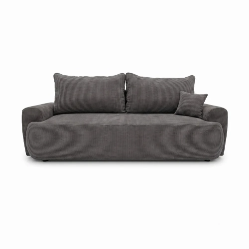 Przejdź do produktu Kanapa z funkcją spania, sztruks, CORANO, 239x102x93 cm, ciemny szary