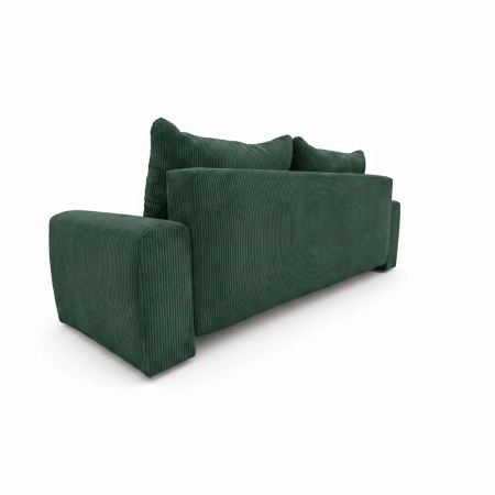Kanapa z funkcją spania, sztruks, CORANO, 239x102x93 cm, ciemny zielony