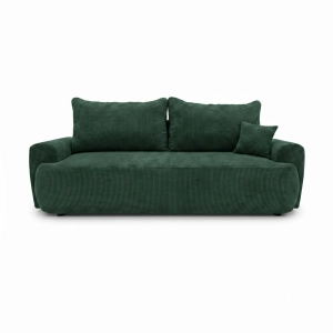 Kanapa z funkcją spania, sztruks, CORANO, 239x102x93 cm, ciemny zielony
