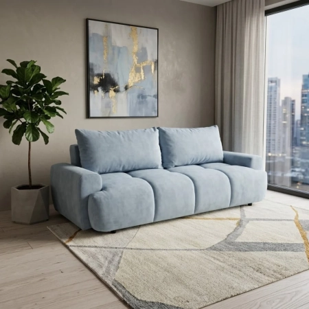 Kanapa, PELAGO, velvet, 239x102x93 cm, jasny niebieski