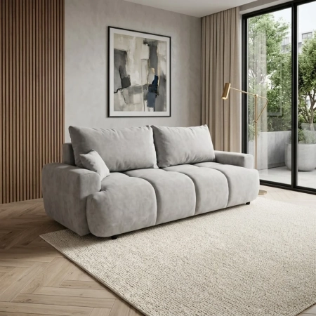 Kanapa, PELAGO, velvet, 239x102x93 cm, jasny szary