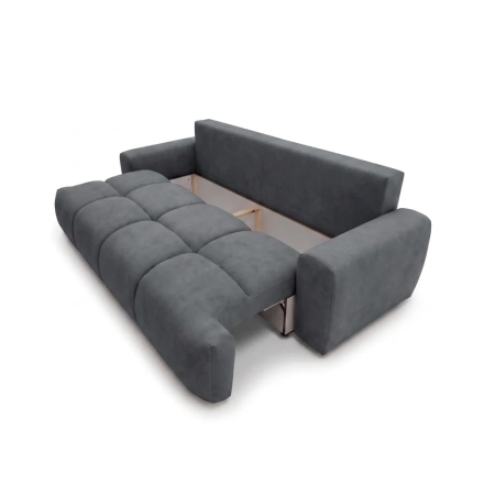 Kanapa, PELAGO, velvet, 239x102x93 cm, ciemny szary