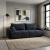 Kanapa, PELAGO, velvet, 239x102x93 cm, niebieski
