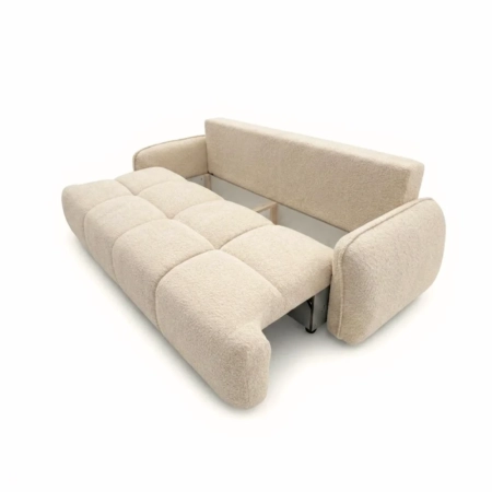 Nowoczesna kanapa, boucle, BRISO, 243x102x93 cm, beżowy