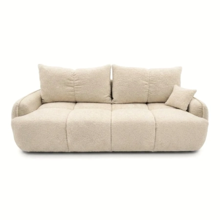 Nowoczesna kanapa, boucle, BRISO, 243x102x93 cm, beżowy