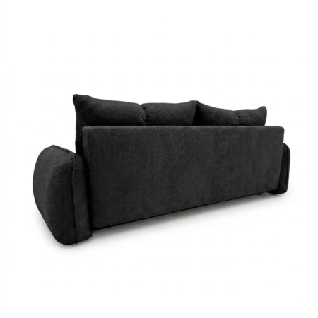 Nowoczesna kanapa, boucle, BRISO, 243x102x93 cm, czarny