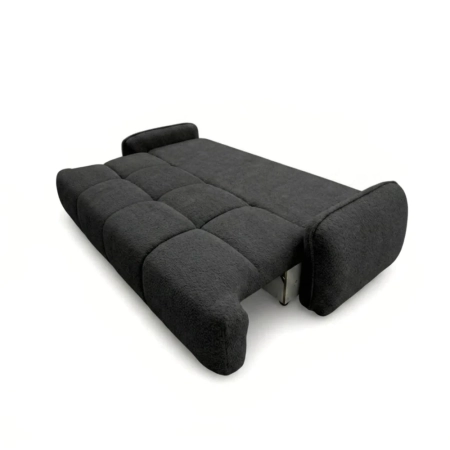 Nowoczesna kanapa, boucle, BRISO, 243x102x93 cm, czarny