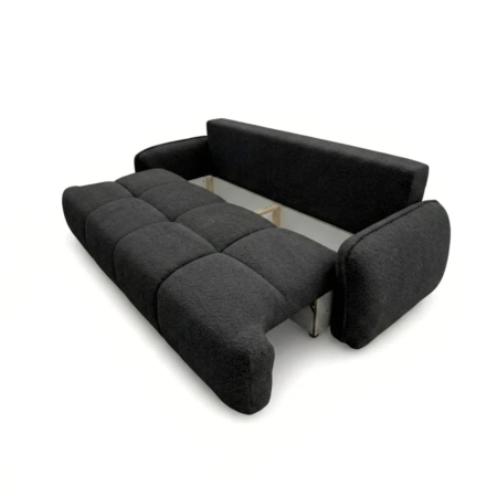 Nowoczesna kanapa, boucle, BRISO, 243x102x93 cm, czarny
