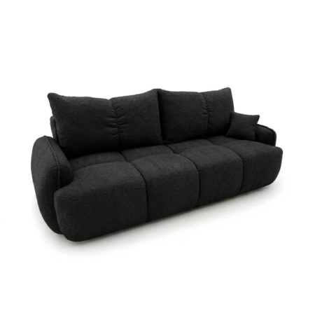 Nowoczesna kanapa, boucle, BRISO, 243x102x93 cm, czarny