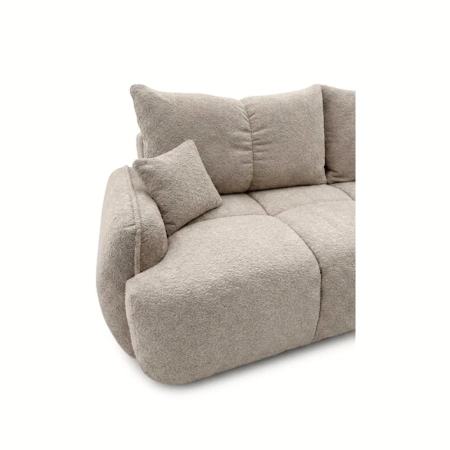 Nowoczesna kanapa, boucle, BRISO, 243x102x93 cm, ciemny beżowy