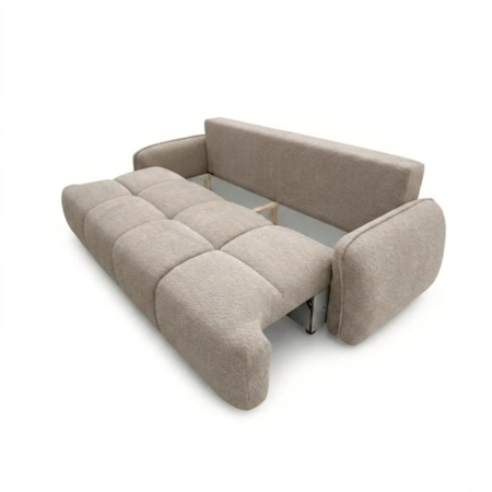 Nowoczesna kanapa, boucle, BRISO, 243x102x93 cm, ciemny beżowy