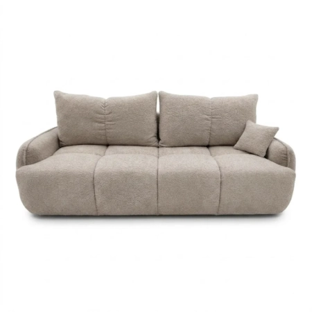 Nowoczesna kanapa, boucle, BRISO, 243x102x93 cm, ciemny beżowy