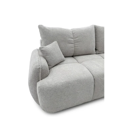 Nowoczesna kanapa, boucle, BRISO, 243x102x93 cm, jasny szary