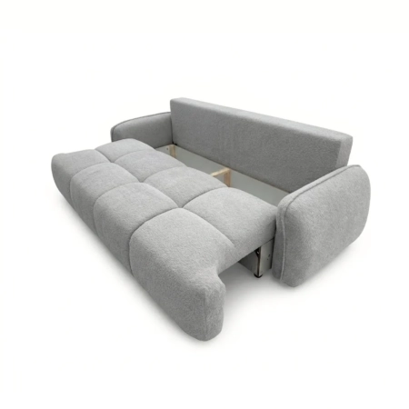 Nowoczesna kanapa, boucle, BRISO, 243x102x93 cm, jasny szary