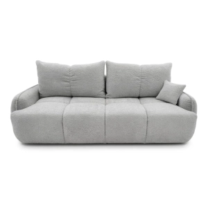 Nowoczesna kanapa, boucle, BRISO, 243x102x93 cm, jasny szary