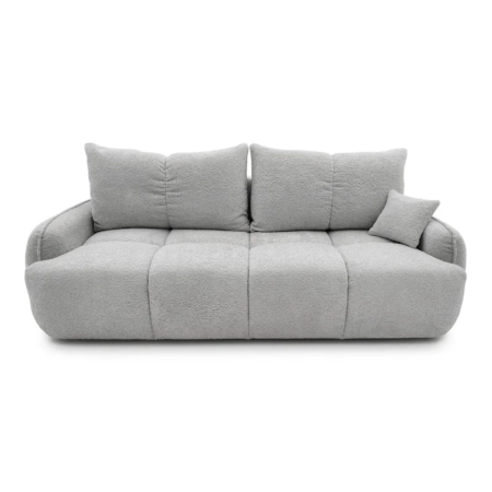 Nowoczesna kanapa, boucle, BRISO, 243x102x93 cm, jasny szary
