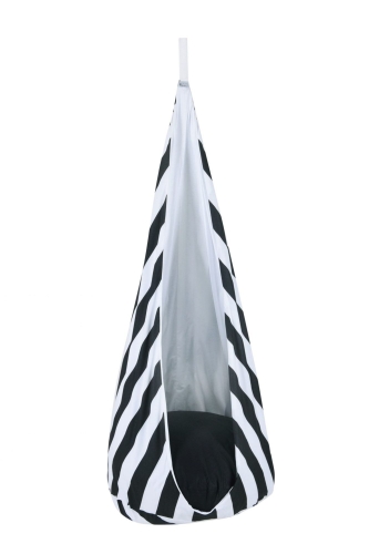 Przejdź do produktu Huśtawka kokon dla dzieci, bawełna, zebra na huśtawce