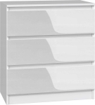 Komoda do sypialni, pokoju, M3, 70x40x77 cm, biel, połysk