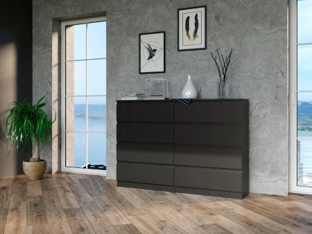 Komoda do sypialni, salonu, M8, 140x40x97 cm, czerń