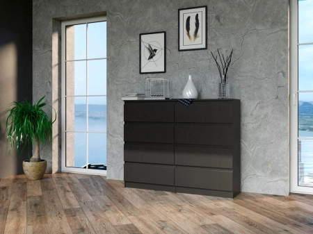 Komoda do sypialni, salonu, M8, 120x40x97 cm, czerń