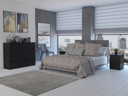 Komoda do sypialni, salonu, M8, 120x40x97 cm, czerń