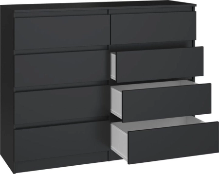 Komoda do sypialni, salonu, M8, 120x40x97 cm, czerń