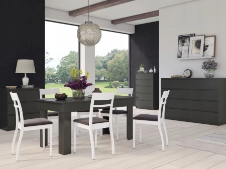 Komoda do sypialni, salonu, M8, 120x40x97 cm, czerń