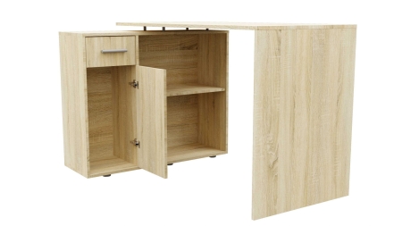 Biurko narożne, modułowe, regał, elena, 120x93x76 cm, dąb sonoma