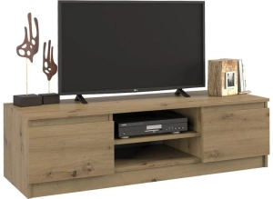 Szafka pod telewizor, stolik rtv, malwa, 120x40x36 cm, dąb artisan