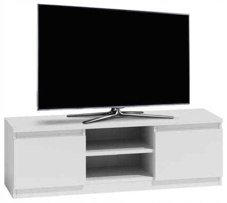 Szafka pod telewizor, stolik rtv, malwa, 120x40x36 cm, biel, mat