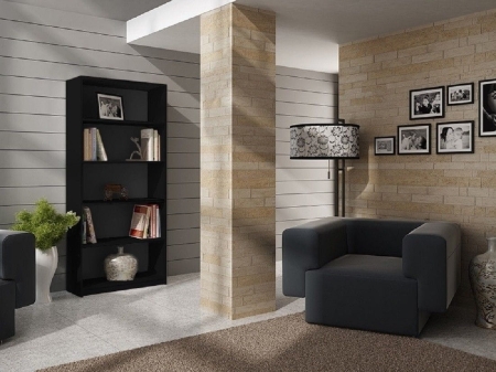 Regał, szafka, biblioteczka, R80, 80x30x182 cm, czerń, mat