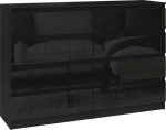 Komoda do sypialni, salonu, M8, 140x40x97 cm, czerń, połysk