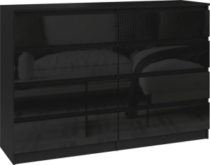 Komoda do sypialni, salonu, M8, 140x40x97 cm, czerń, połysk