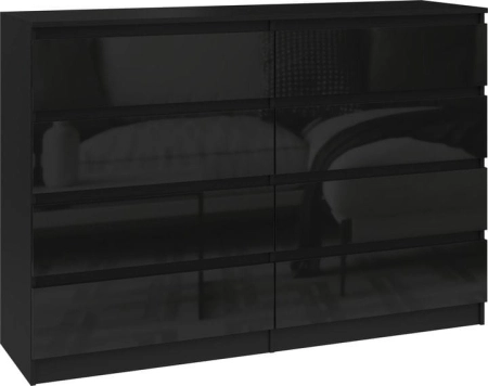 Komoda do sypialni, salonu, M8, 140x40x97 cm, czerń, połysk
