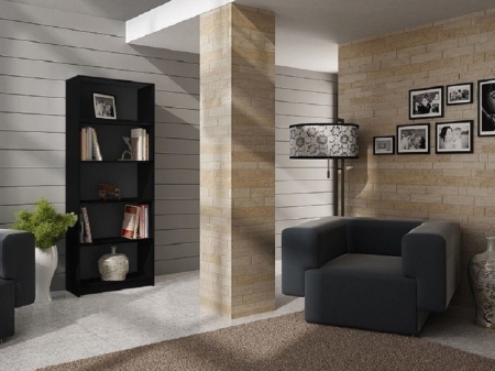 Regał, szafka, biblioteczka, R60, 60x30x182 cm, czerń, mat