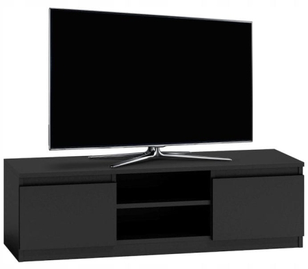 Szafka pod telewizor, stolik rtv, malwa, 120x40x36 cm, czerń, mat